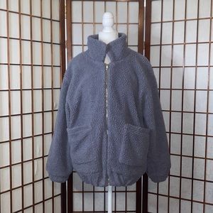 Zaful Gray Teddy Coat